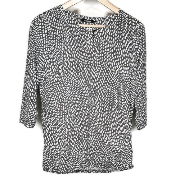 NWT Olsen 3/4 Sleeve Geometric Print Top S-M/8 - Picture 1 of 7